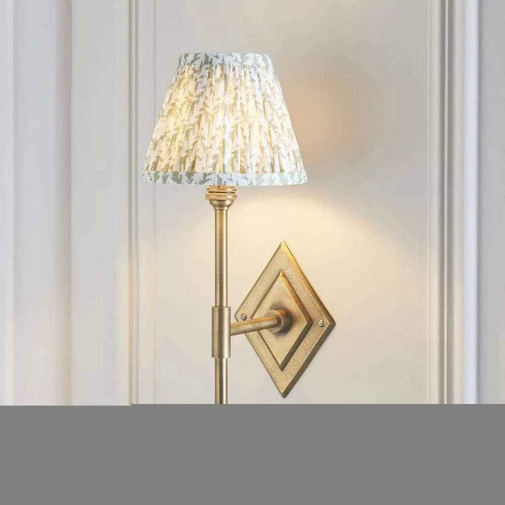 Netlighting Diamond Tall & Leaf 16cm Wall Lamp Antique Brass Herb Garden Green in Gold 2