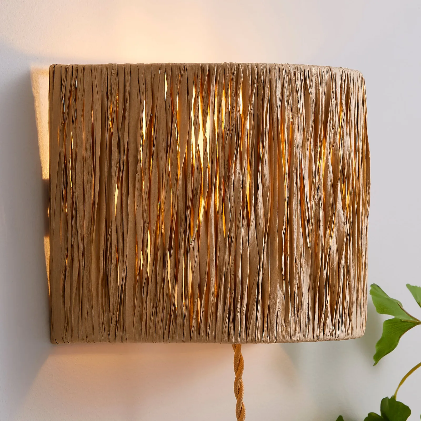 Ruolan Raffia Wall Light Brown