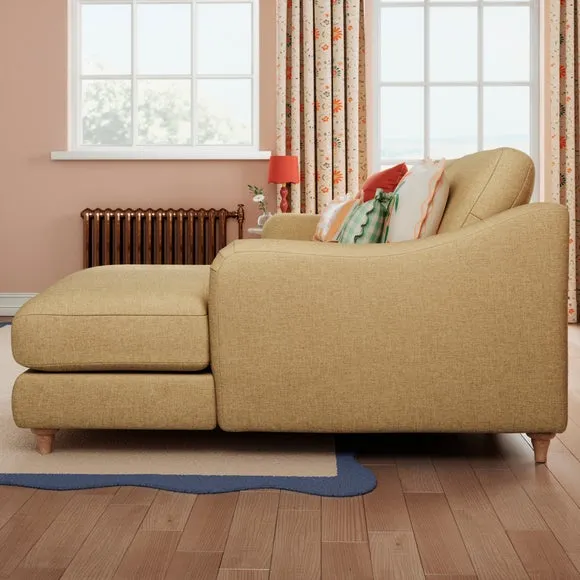 Hattie Slub Faux Linen Corner Chaise 3