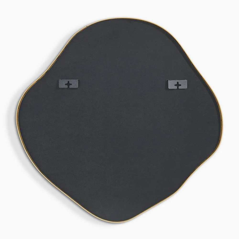 FurnitureboxUK Vita Gold Metal Small 60x60cm Pebble Shape Wall Mirror 5