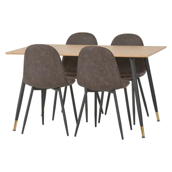 Hamilton & Athens 4 Seater Dining Table with 4 Dining Chairs 3