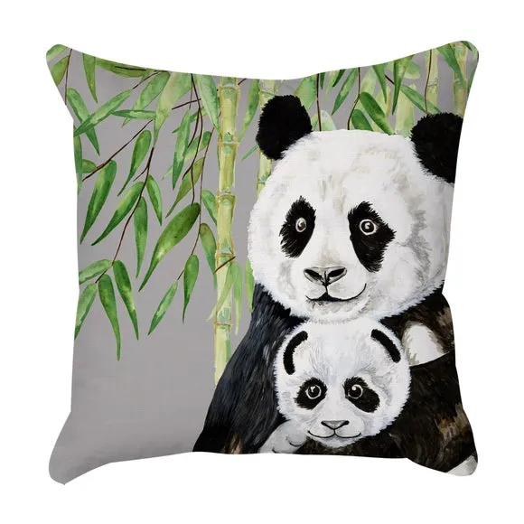 Jungle Panda Square Cushion Cover 3