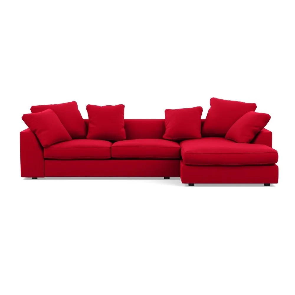 Heal's Cumulus Right Hand Facing Corner Sofa Melton Wool Red Oxide Black Feet 1