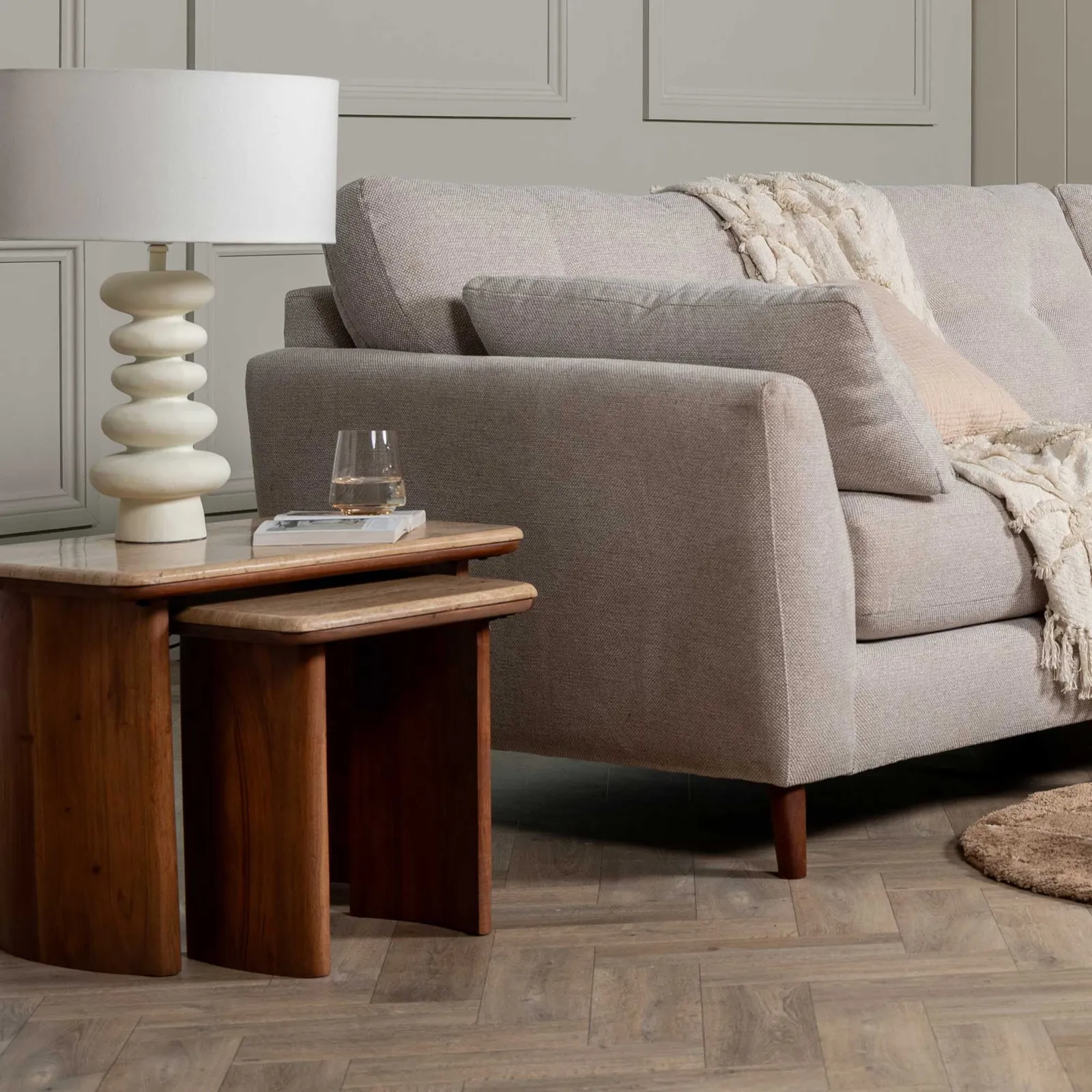 Zerina Set Of 2 Coffee Table 60X40X46, Brown Concrete | Barker & Stonehouse 2
