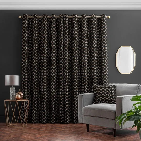 Chenille Ogee Eyelet Curtains 4