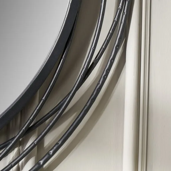 Metal Swirl Round Wall Mirror 2