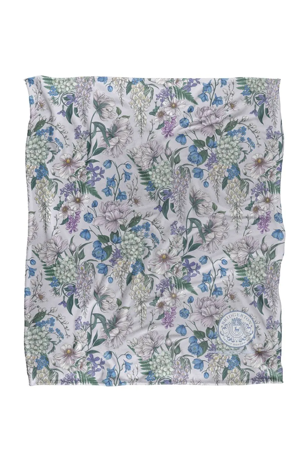 Netflix Bridgerton Lady In Silver Floral Soft Throw Blanket 152 X 127 Cm