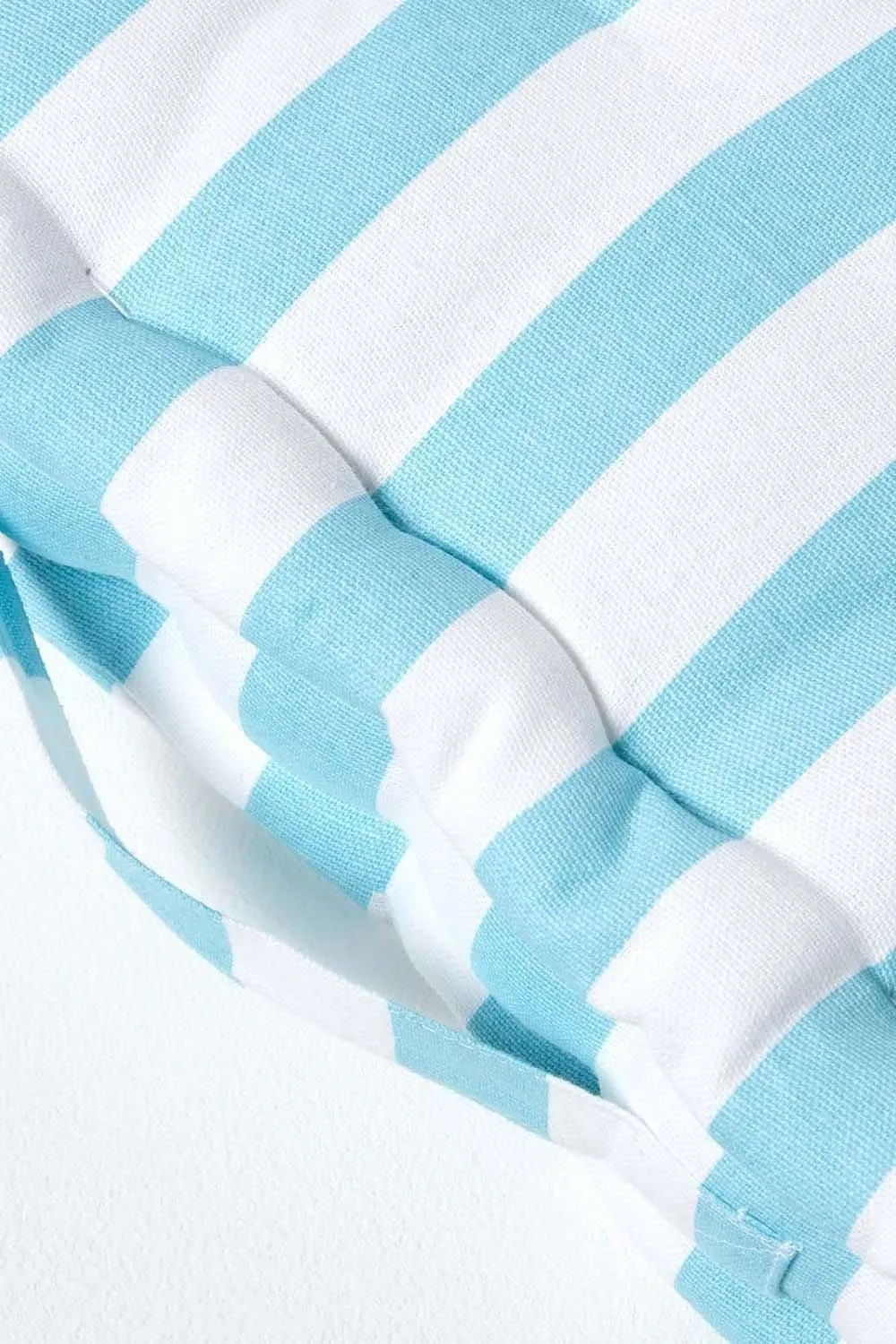 Homescapes Cotton Thick Stripe Floor Cushion in Blue 4