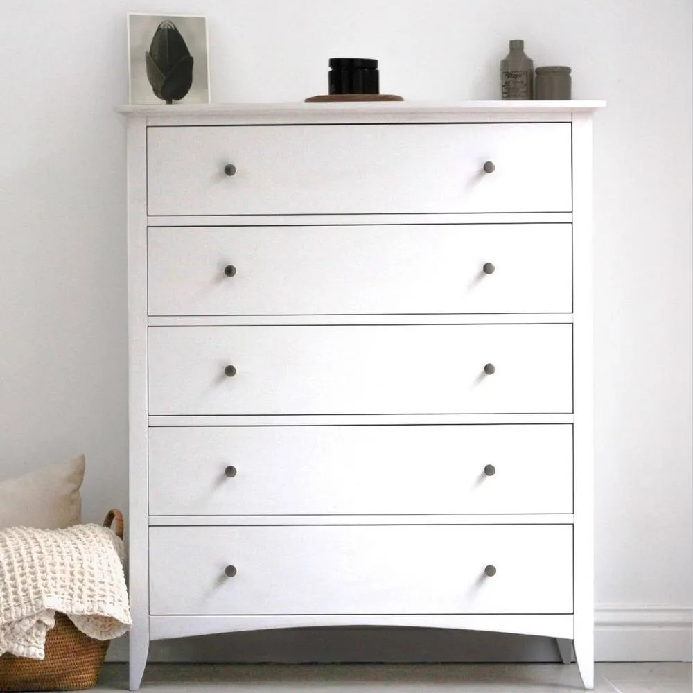 Statement Furniture Edward Hopper 5 Drawer Chest of Drawers in White