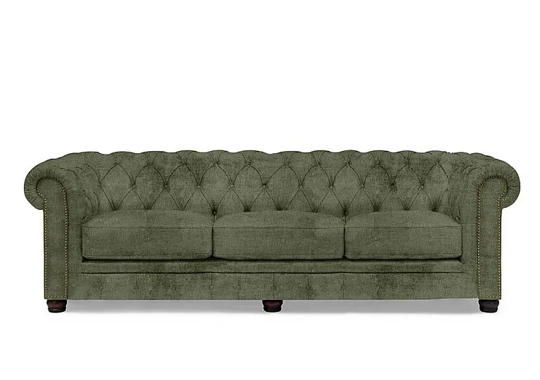 Shackleton 4 Seater Fabric Chesterfield Sofa - Hunter Green