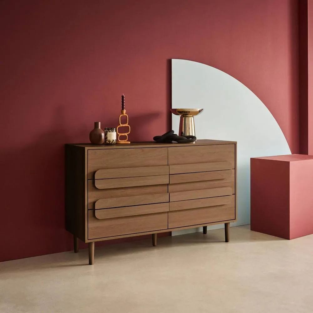 sweeek Vintage wood effect 6 drawer chest in Dark Brown 4