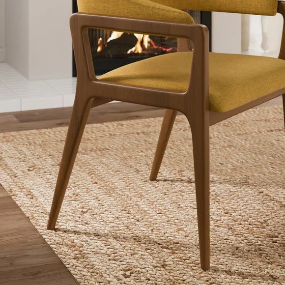 Hugh Carver Dark Stained Dining Chair, Fabric 5