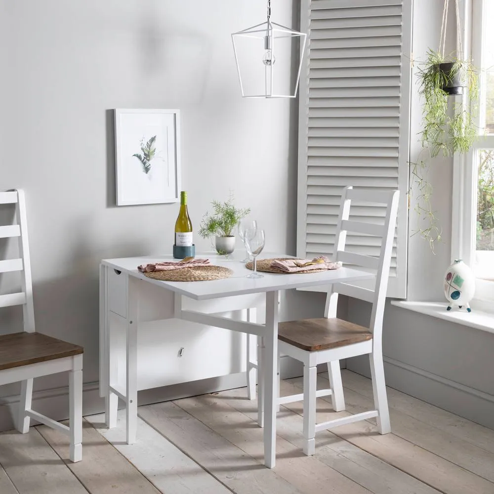 Nöa and Nani Gustav Folding Dining Table with Drawer in White 4