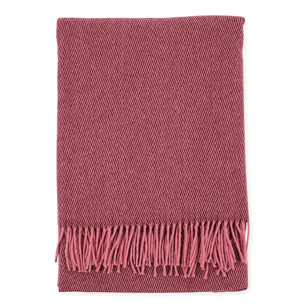 Heal's Herringbone Wool & Cashmere Throw Pink 2