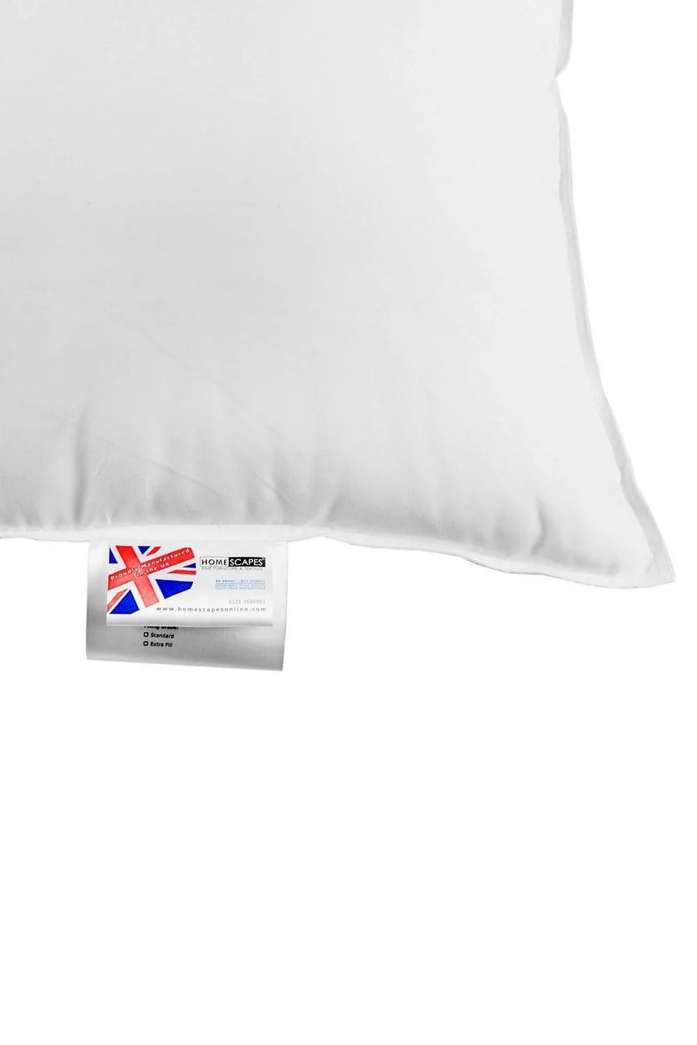 Homescapes Microfibre Euro Continental Pillow Pair - 40cm x 80cm (16"x32") in White 6