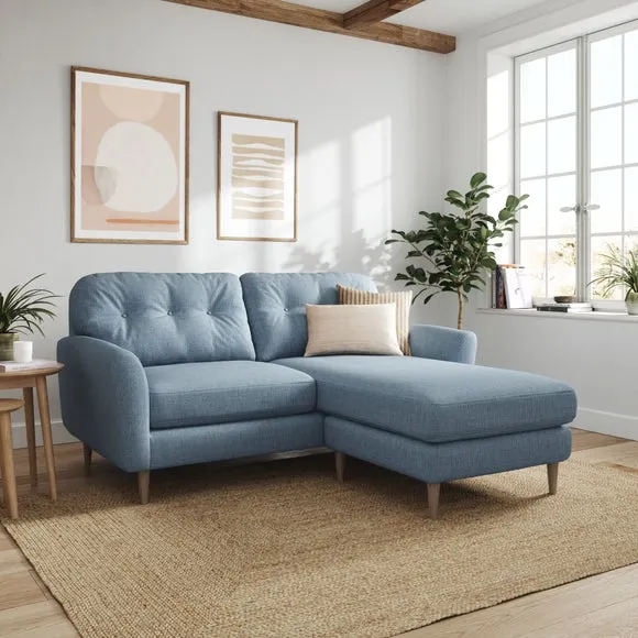 Sven Chunky Tonal Weave Reversible Corner Chaise Sofa 1