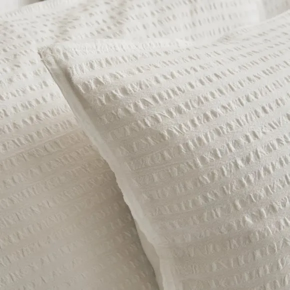 Seersucker Woven 100% Cotton Duvet Cover & Pillowcase Set 4