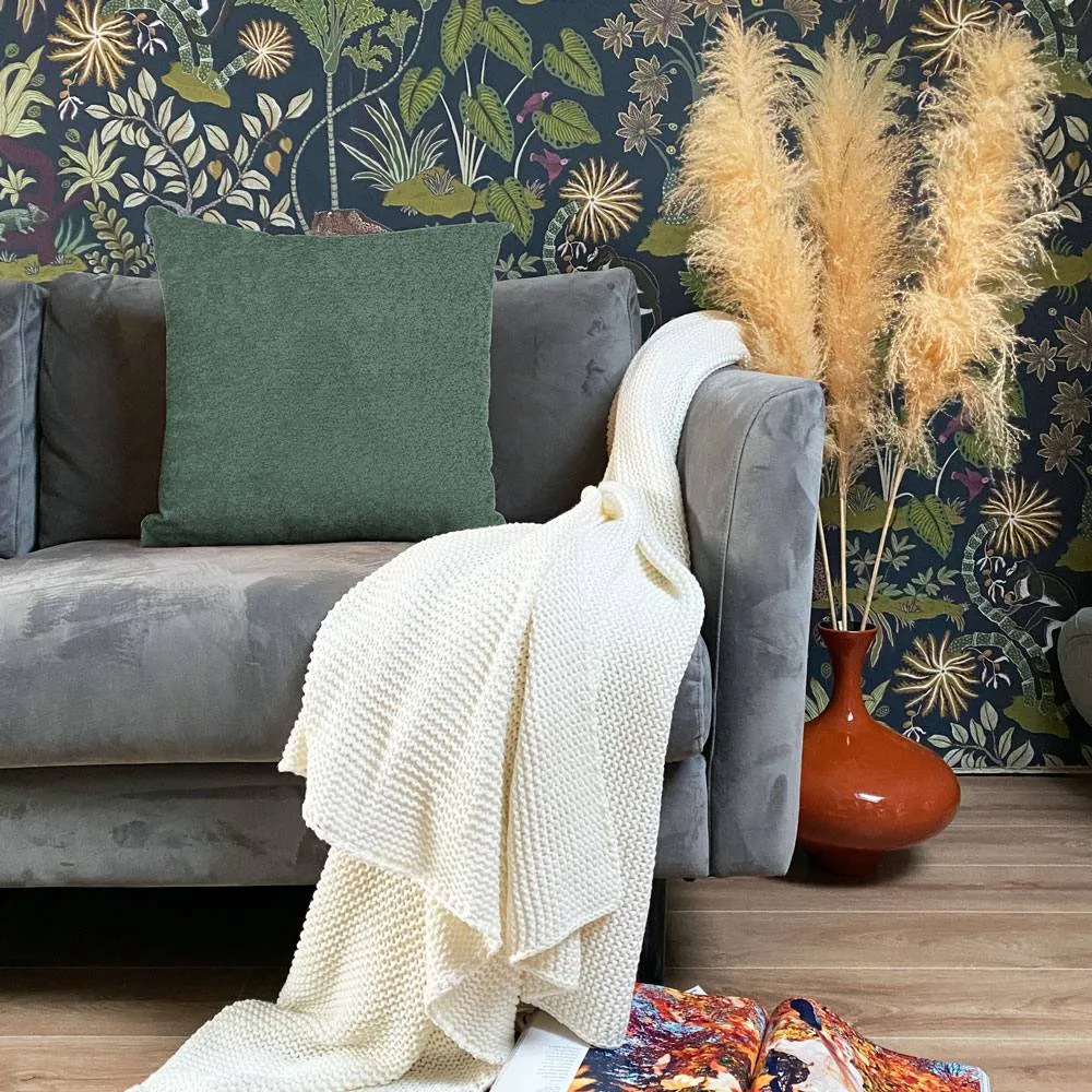 rucomfy Beanbags rucomfy 45x45cm Snug Cushion - Luxury Soft Home Decor Pillow in Dark Green