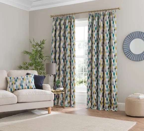Kelso Cut Velvet Pencil Pleat Curtains 2