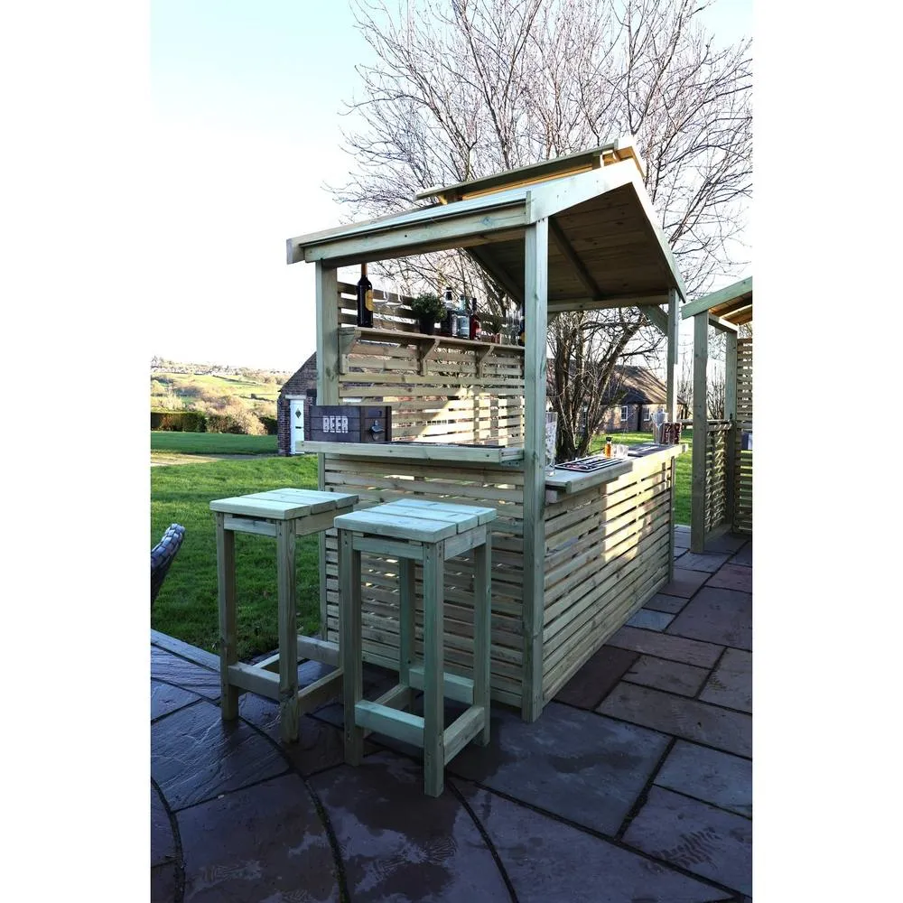 Churnet Valley Garden Furniture Ltd The Buxton Garden Bar - L111.5 X W224 X H233 cm in Light Brown 3