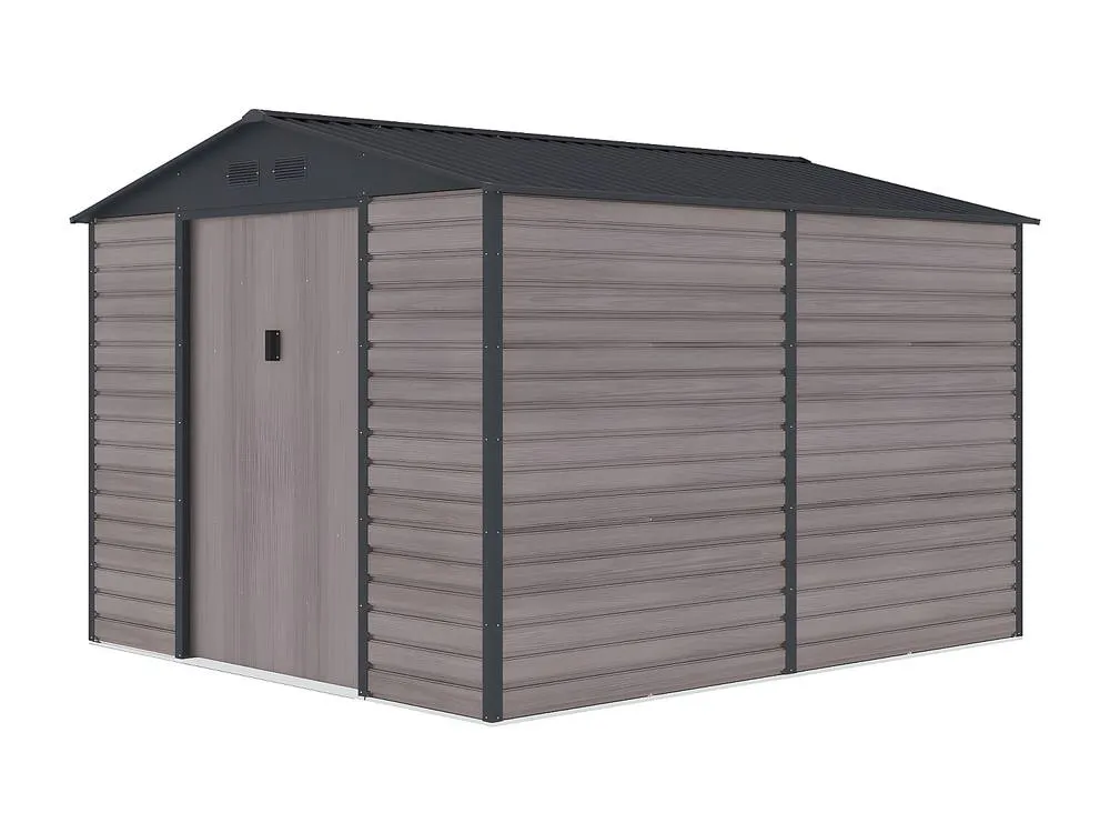 Vente-unique Garden Shed - 8, 94 M² - Galvanised Steel With Grey Wood Effect 6