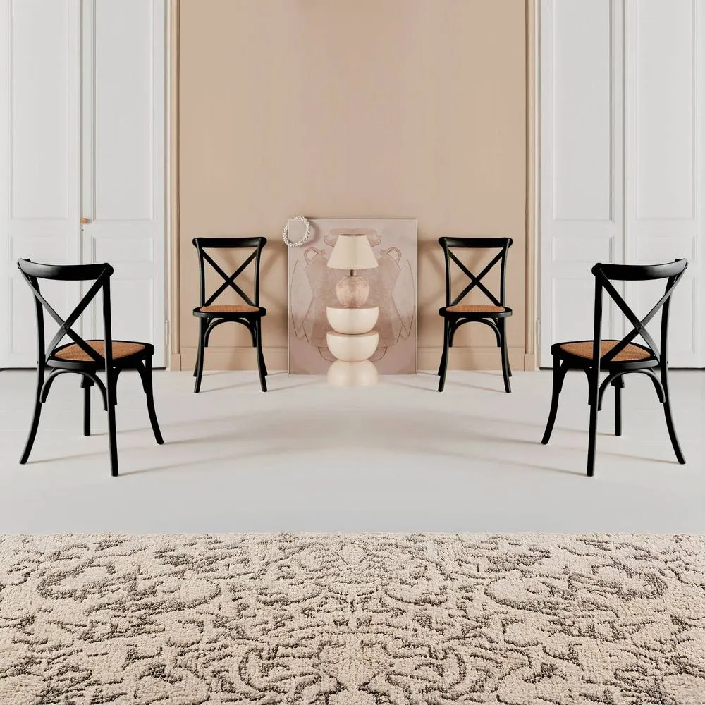 sweeek Set of 4 vintage wooden bistro chairs in Black 6