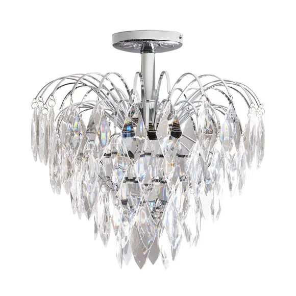 Parla Chrome Semi Flush Ceiling Light 5