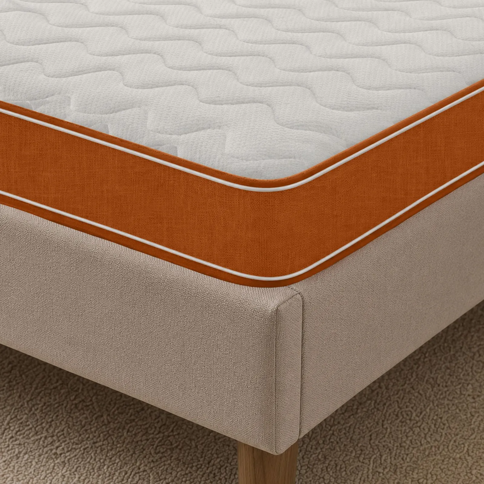 eXtreme Comfort Ltd 18cm Hybrid Memory Foam Spring Mattress CoolTouch Cover in Orange 2