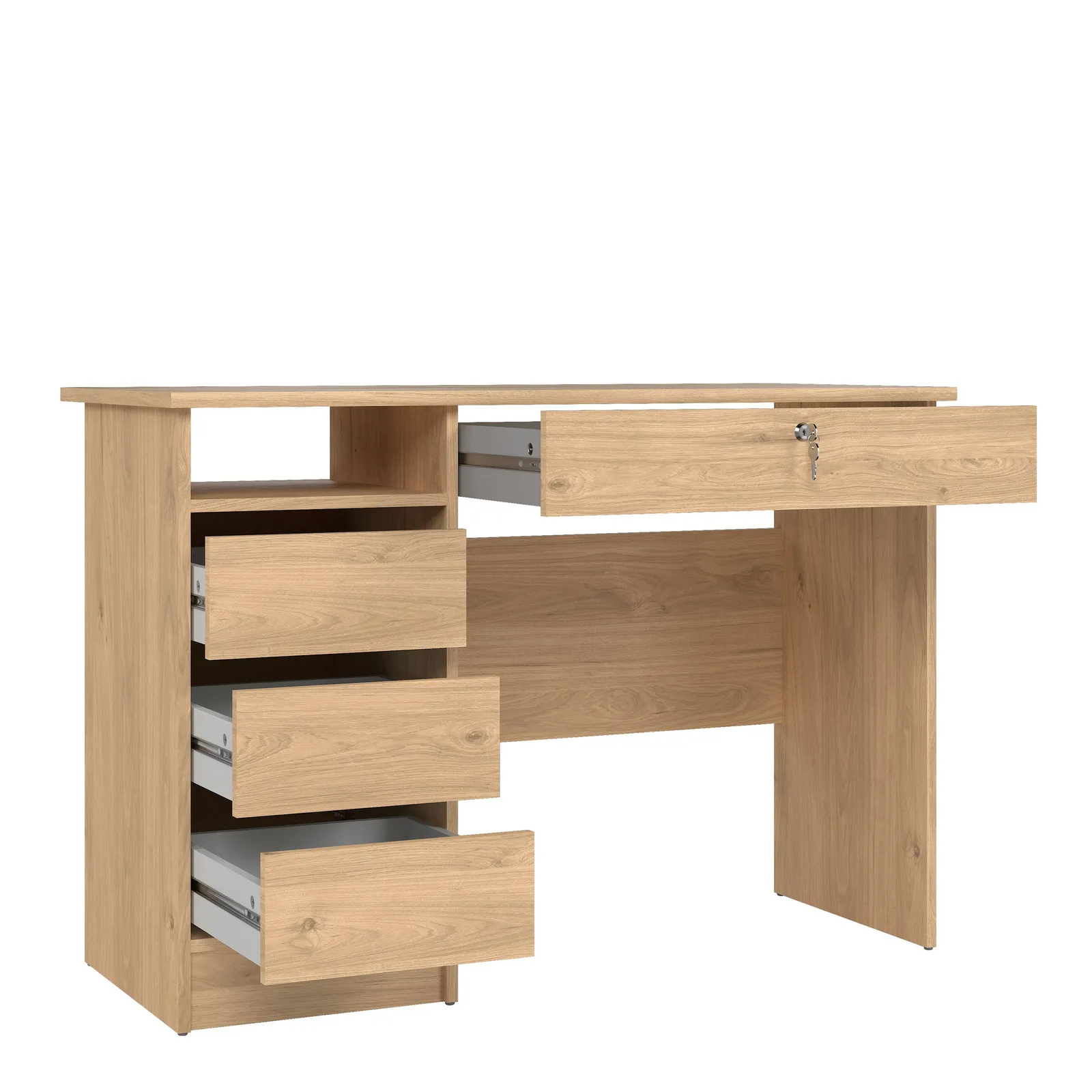 Furniture To Go Function Plus 4 Drawer Desk Handles Drawer in Light Brown 5