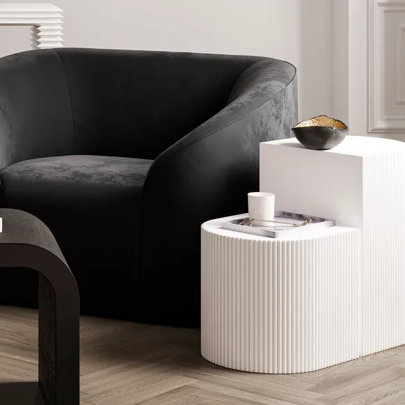 Return - Reed Set of 2 Side Tables, White 5