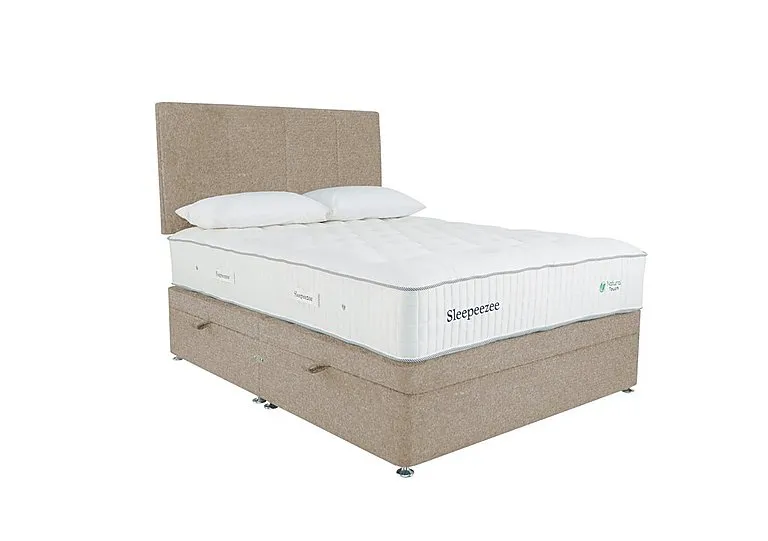 Natural Touch 3000 Side Ottoman Divan Set - Super King - Tweed Biscuit