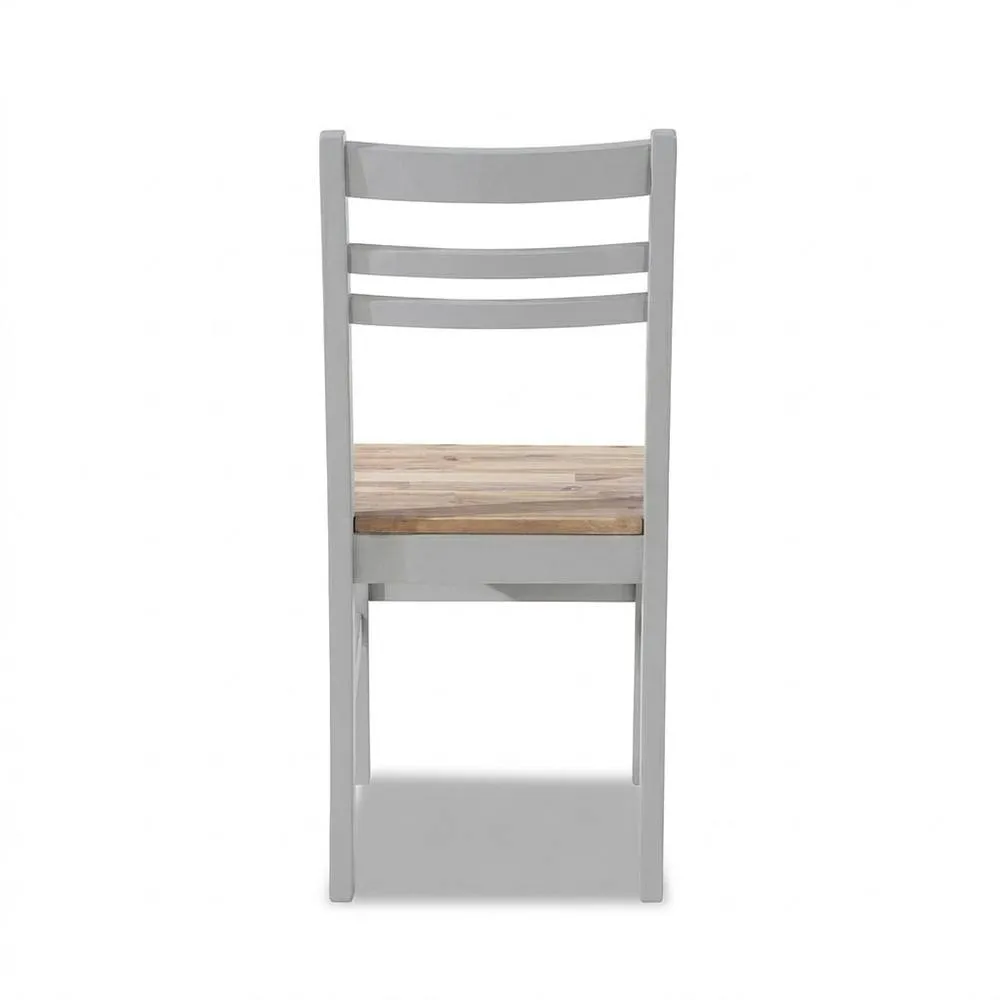 Statement Furniture Florence Country Style Wooden Chairs Set of 2 in Light Grey 6