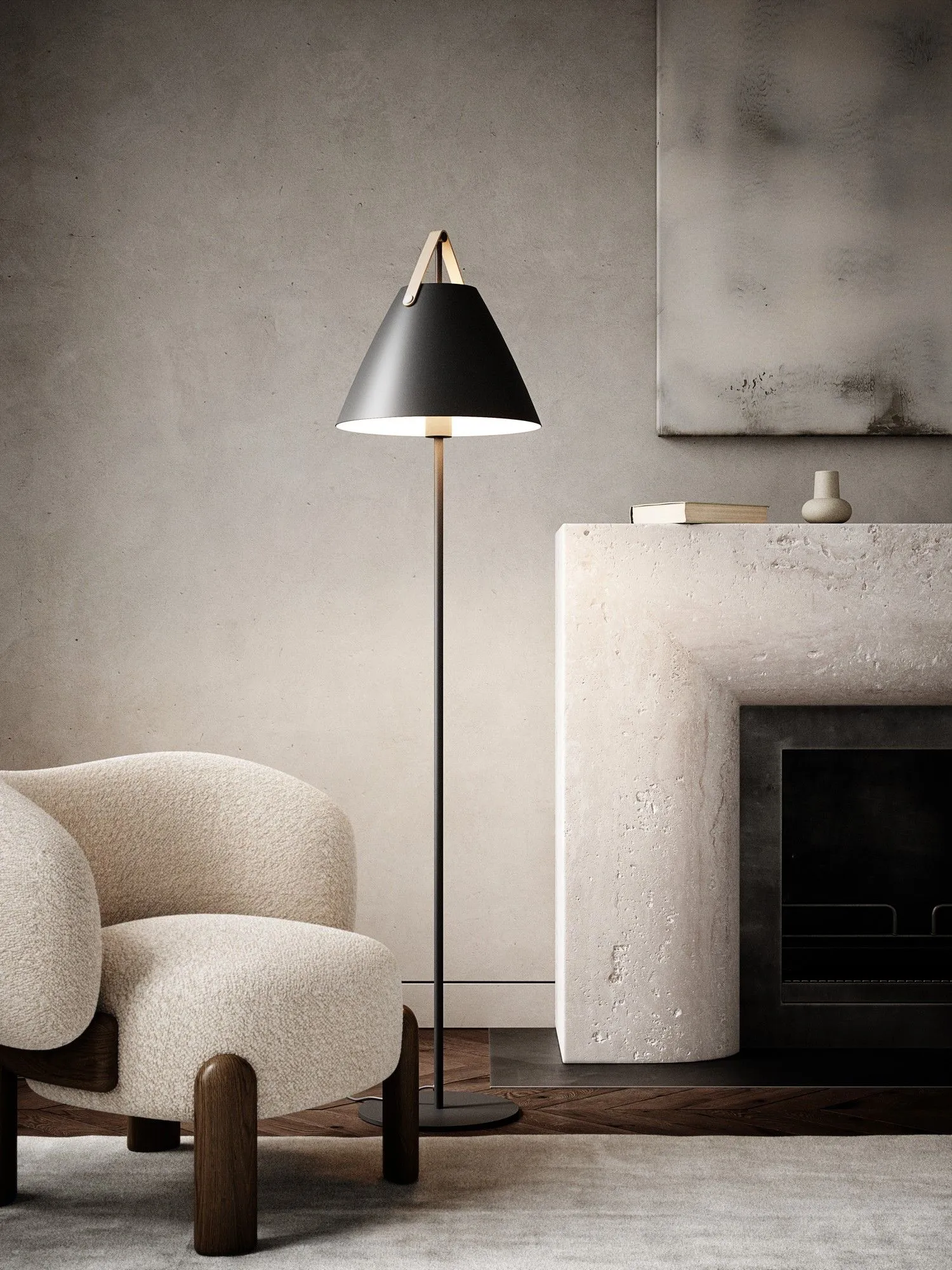 Nordlux Strap Floor Lamp Black Metal Livingroom E27 Switch 4