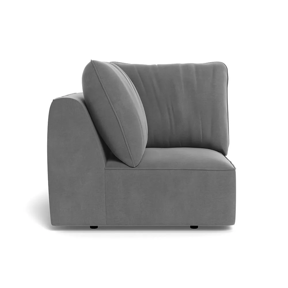 Heal's Morven Corner Unit Smart Velvet Mercury 1