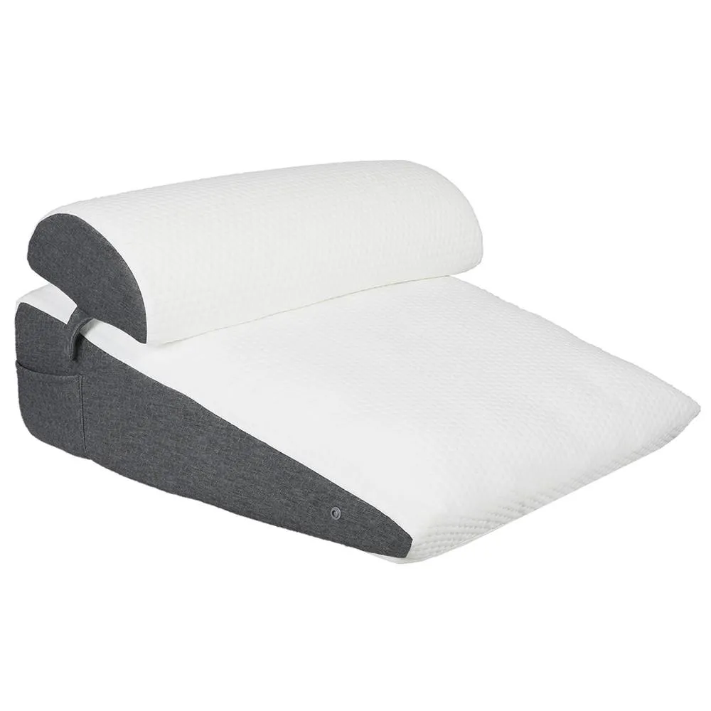 Lavio Wedge Pillow Memory Foam for Back Reading Sleeping Adjustable in White