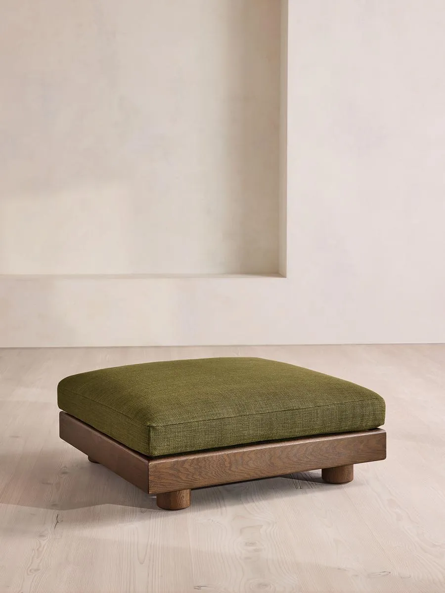 Truro Ottoman, Wool Linen, Moss