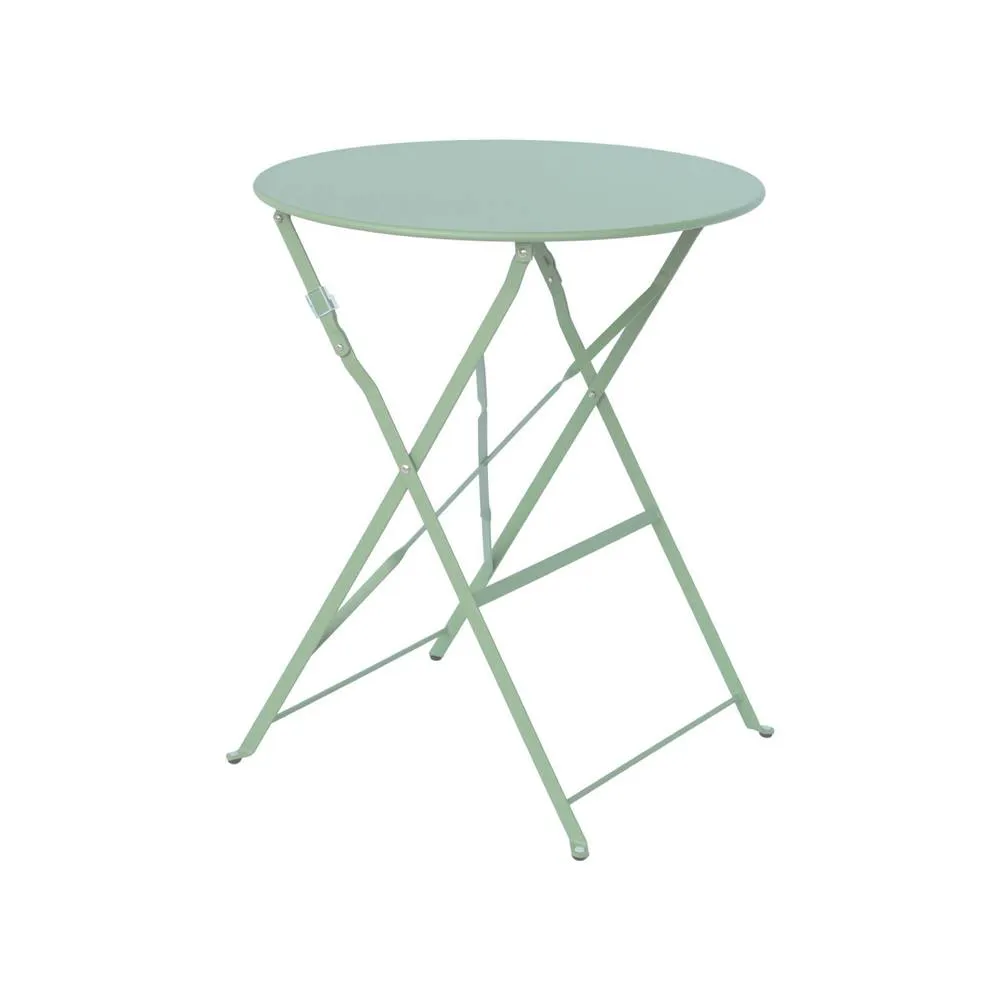 sweeek Folding metal bistro garden table Ø60cm, seats 2 in Light Green 2