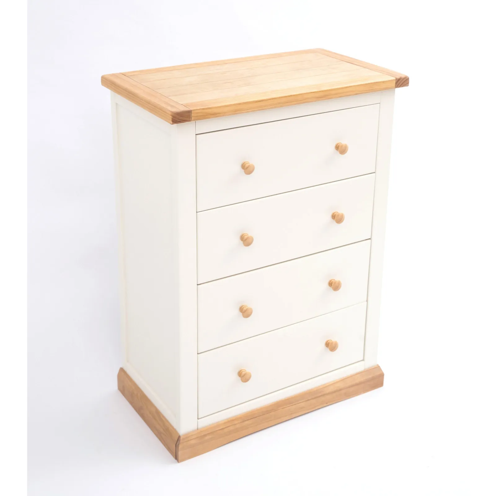 Cabinet Bits Trevi 4 Drawer Chest of Drawers Wood Knob in Off-White 3