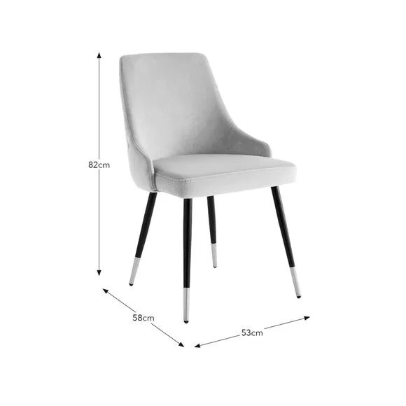 Ariana Set of 2 Dining Chairs, Velvet 6