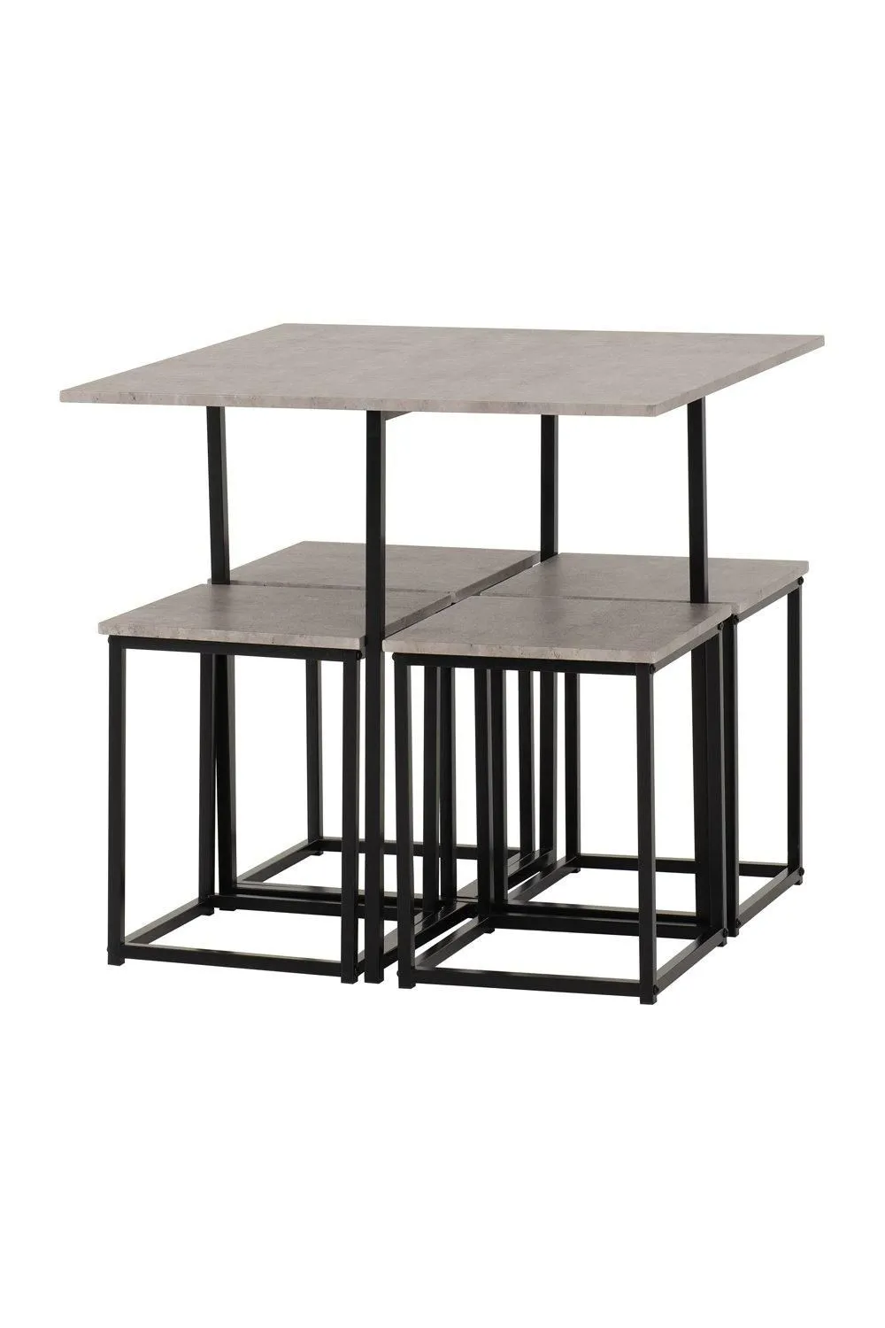Seconique Kent 1+4 Stowaway Dining Set in Stone 2