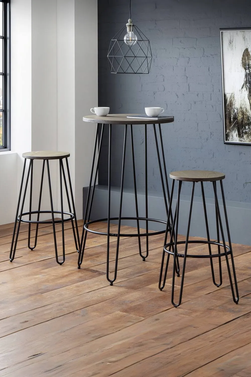Julian Bowen Dalston Round Bar Stool (Set of 2) in Brown 2