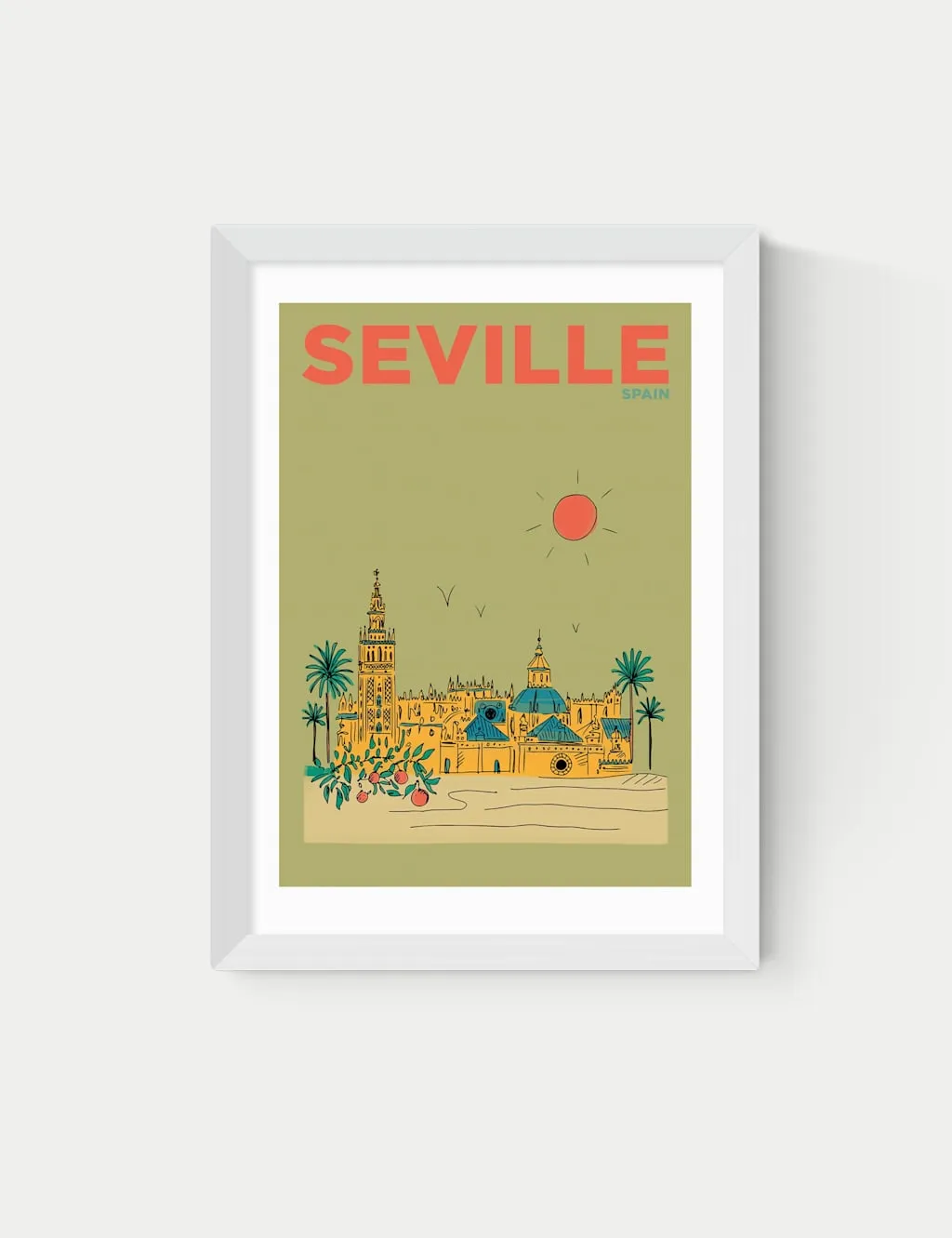 East End Prints Seville Framed Art Print White