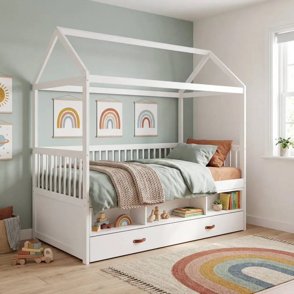 Nöa and Nani Lottie Bo Peep House Day Bed with Pull-Out Trundle in Classic White 2