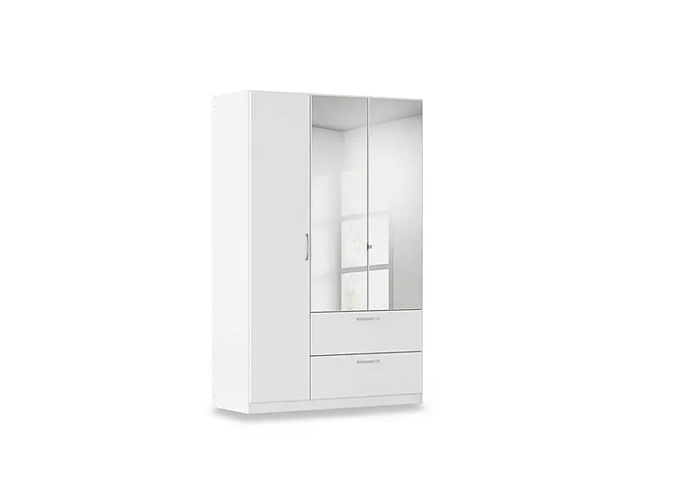 Impulse 136cm 3 Door Combi Wardrobe with 2 Mirror Doors - Alpine White