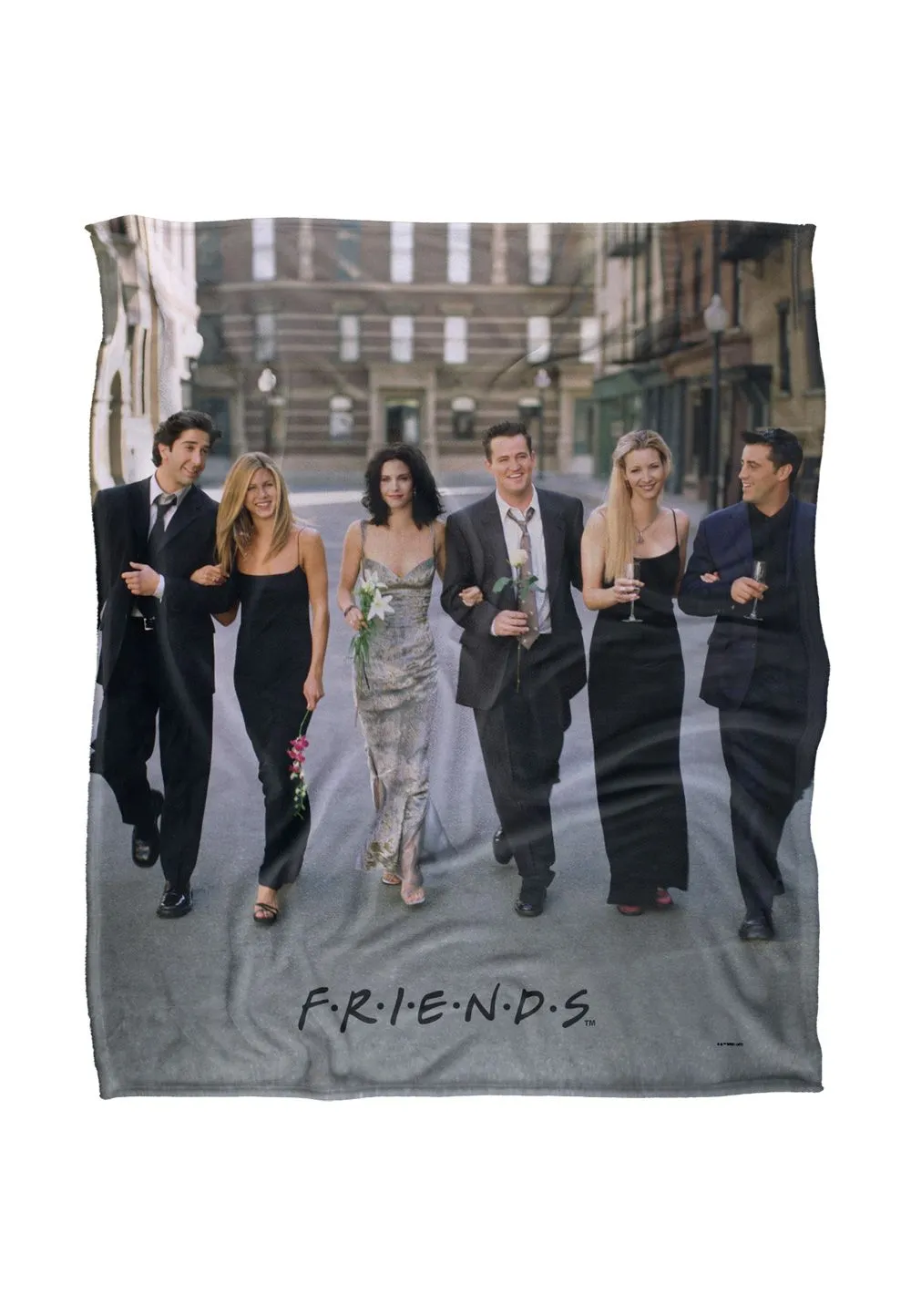 Friends Fancy Walk Officially Licensed Silky Touch Super Soft Throw Blanket 152x127 cm in White