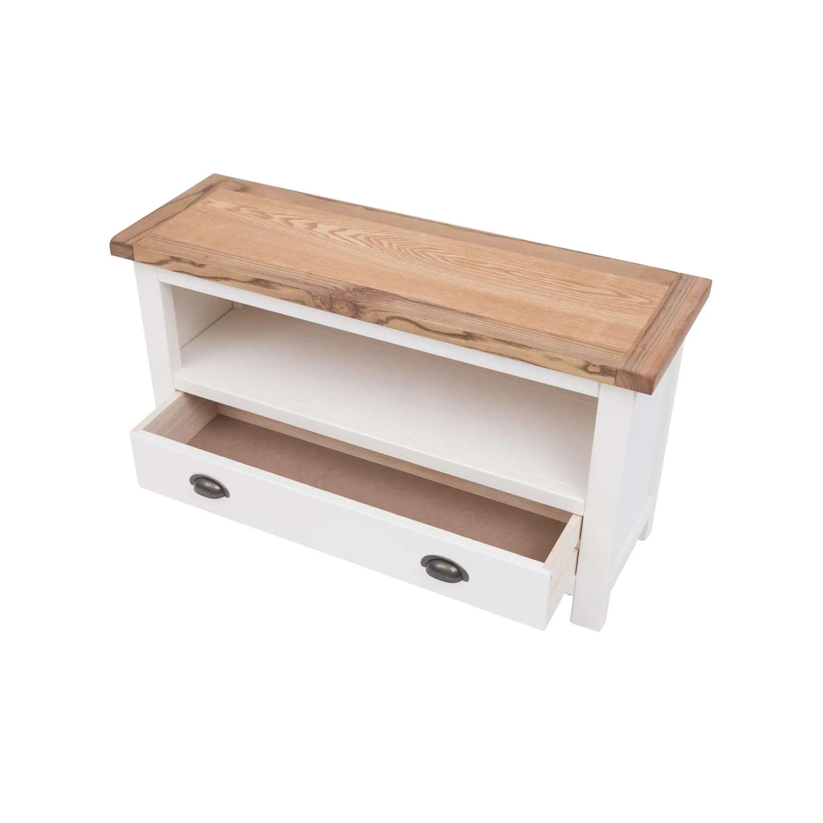 Cabinet Bits Lovere Off-White 1 Drawer TV Cabinet Brass Cup Handle 4