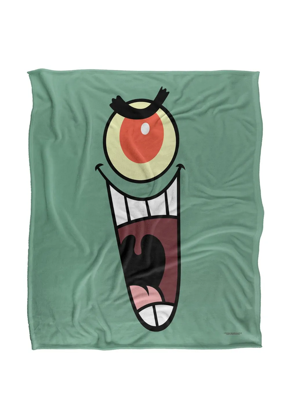 Spongebob Plankton Face Silky Touch Super Soft Throw Blanket 152 X 127 cm in White