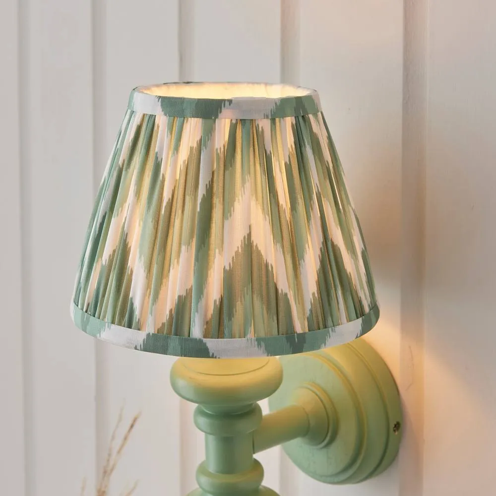 Netlighting Carnaby Green Wall Light Green Fabric Zigzag Shade 20cm B22 4