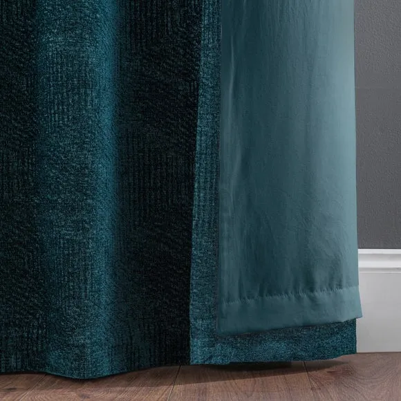 Chenille Geo Eyelet Curtains 6