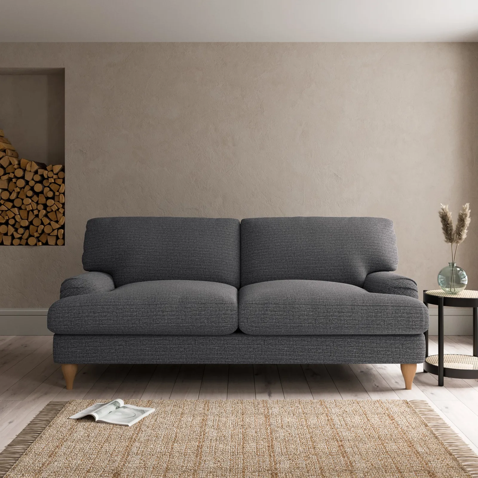 Darwin Textured Weave 3 Seater Sofa Textured Weave Graphite